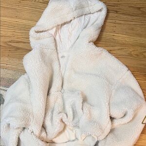 Alo White Fleece Hoodie